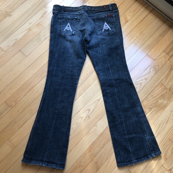 7 For All Mankind black faded A pocket jeans sz 27 - Picture 15 of 16
